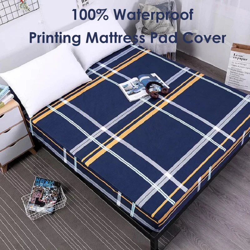 

LFH Printing Waterproof Mattress Pad Cover Microfiber Waterproof Bed Sheet Fit For School Matress Bed Bug Proof Mattress Cover