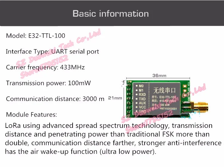 E32-TTL-100 E32-433T20DT LoRa SX1278 433 МГц беспроводной радиочастотный модуль iot трансивер UART длинный диапазон 433 мгц радиочастотный передатчик приемник