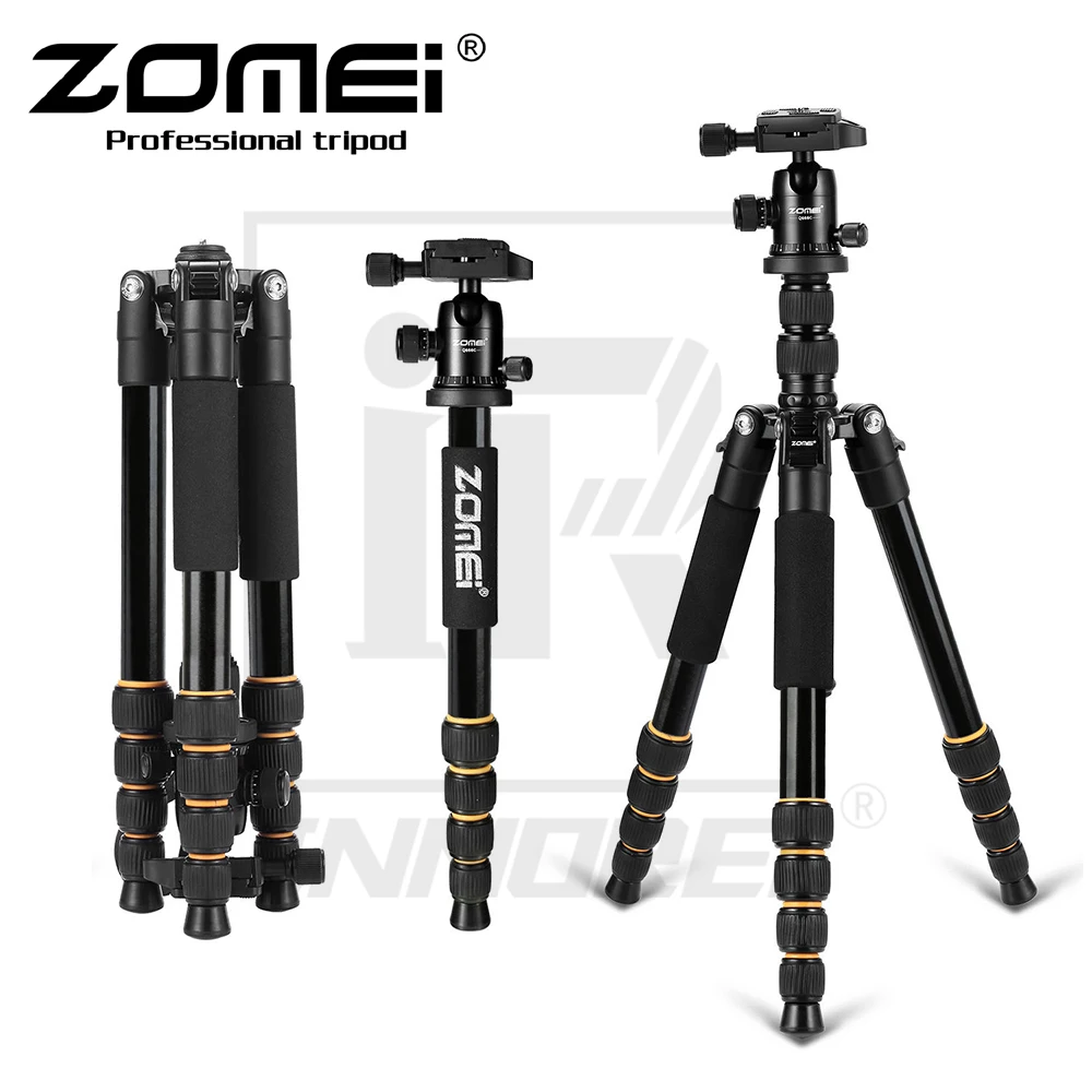 Goede Nieuwe ZOMEI Q666 Professionele Aluminium Statief Kit Monopod Ballhead Voor Reizen DSLR Camera Licht Compact Draagbare Stand