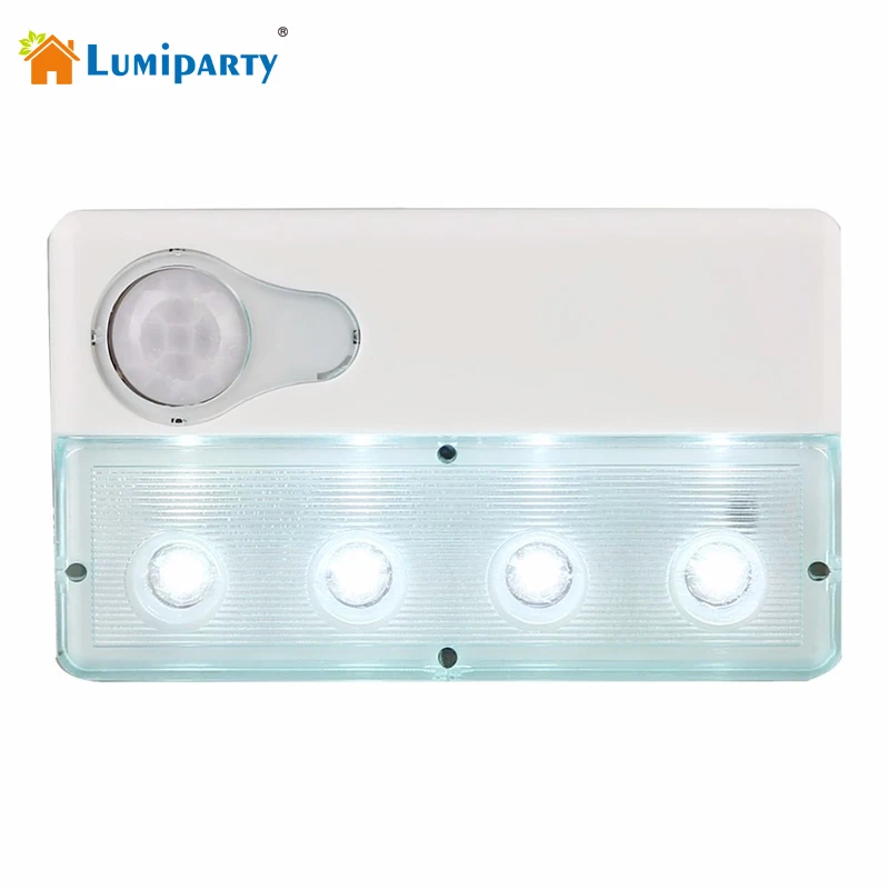 

Lumiparty 4-LED Auto Infrared PIR Light Super Thin Mini LED Auto Sensor Motion Detector NightLight USB Wire Recharge Closet Lamp