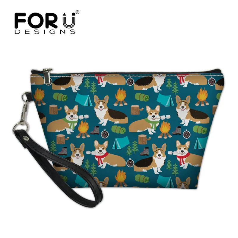 

FORUDESIGNS 3D Printing Corgis Cosmetic Bag Multicolor Cute Pouch Women Makeup Bags Trousse de maquillage Organizer Pencil Case