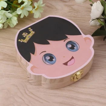 

Tooth Box Organizer Kids Baby Save Milk Teeth Wood Storage Box For Boy Girl Gift
