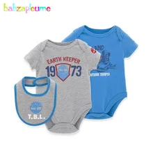 babzapleume Brand 0-6M Newborn Baby Twins Rompers Boys Infant Clothing Short Sleeve Girls Jumpsuit 3pcs/Set Child Clothes BC1040