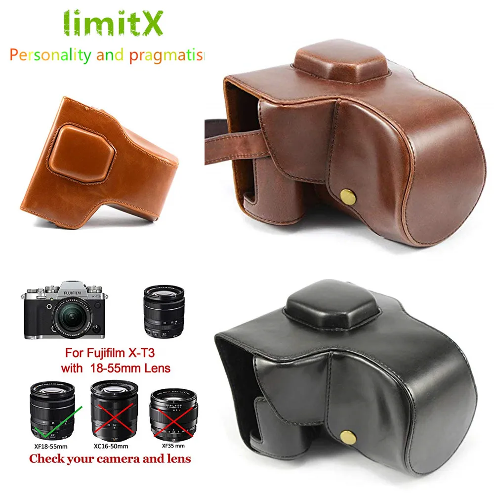 Retro PU Leather Case Shoulder Camera Bag Hard Bags with Strap For