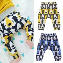 Милые штаны для малышей шаровары с рисунком медведя, штаны-шаровары с животным принтом для маленьких мальчиков и девочек, леггинсы-шаровары, Детские повседневные штаны