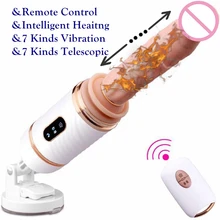 Handsfree Automatic Telescopic Vibrator Female Sex Machine Remote Control Smart Heating Dildo Vibrator Sex Toys for Women