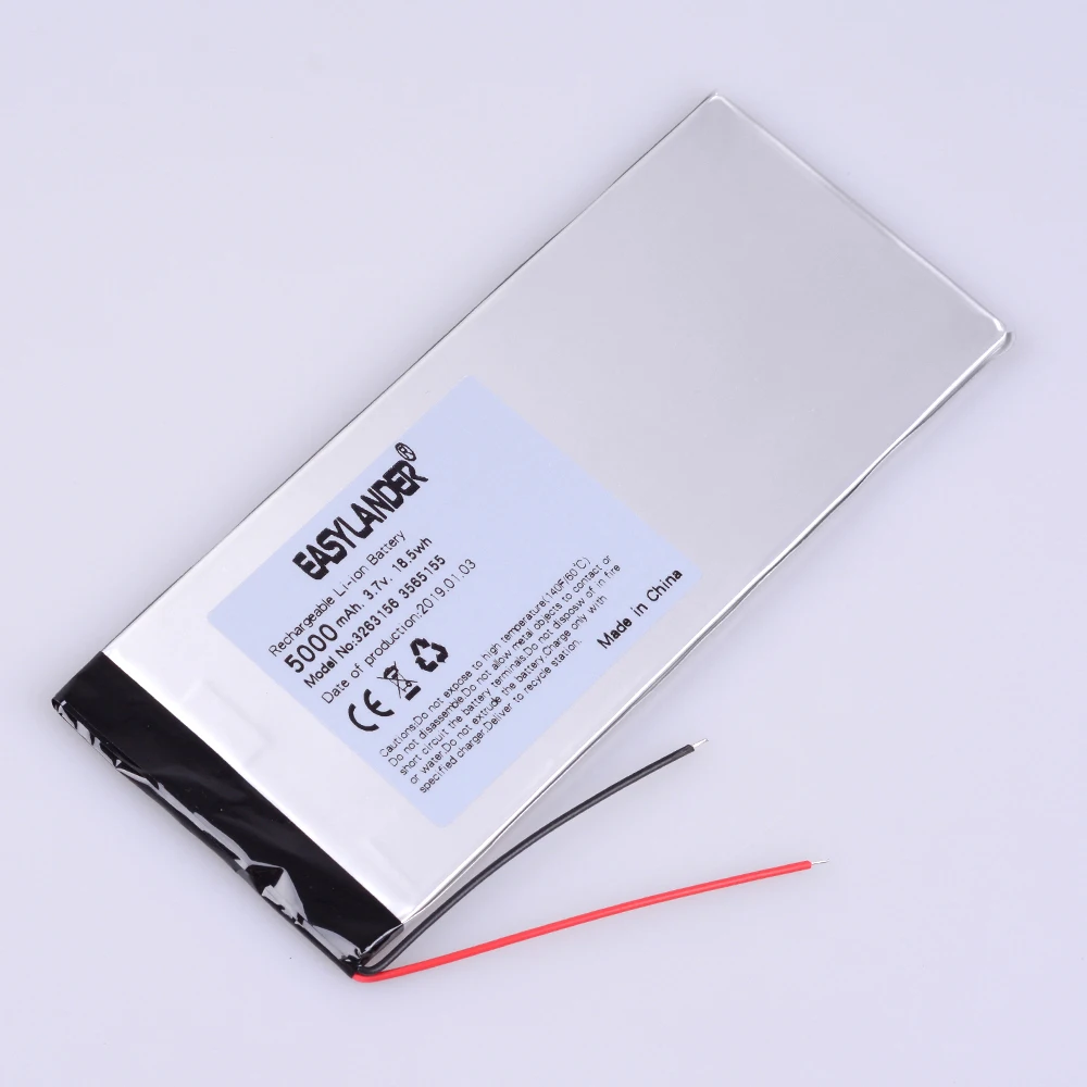 3263156 3,7 V 5000 мА/ч, Перезаряжаемые литий-полимерный литий-ионный аккумулятор Батарея для 8-дюймовый планшетный ПК CHUWI Hi8, CHUWI hi8 pro, xv8 DVD DVR 3565155