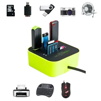 

usb hub usb2.0*3 card reader MS/Pro /Duo/ M2 /SD/MMC /Micro SD usb hub 1.5/12/480MBPS transport for pc