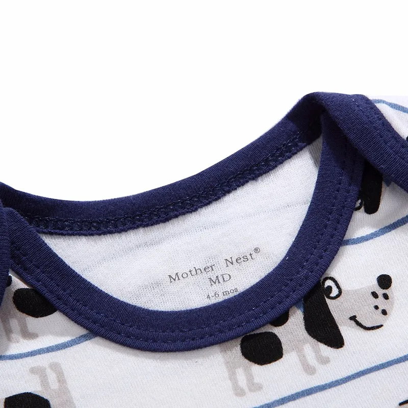 Mother Nest 3 PCS Baby Bodysuit Boy Girl Fashion Dog Printed Style Long Sleeves Jumpsuit Newborn Baby Bodysuit  Baby Clothes (3)