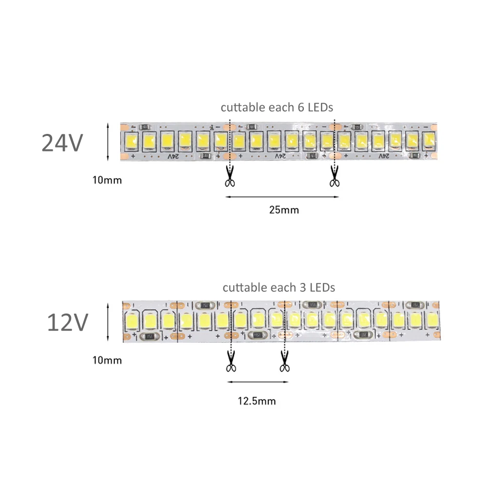 Светодиодная лента 12 В SMD 2835 Tira LED 24 в теплый белый гибкий свет полоски 1 м 2 3 4 5