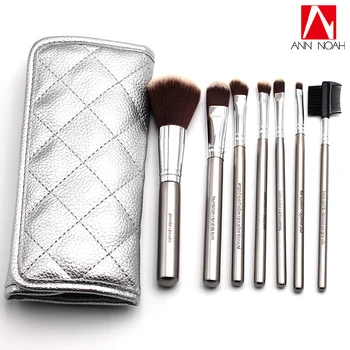 

7pcs professional silver Plated round wooden handle Foundation Concealer Eye shadow Blush Makeup brushes