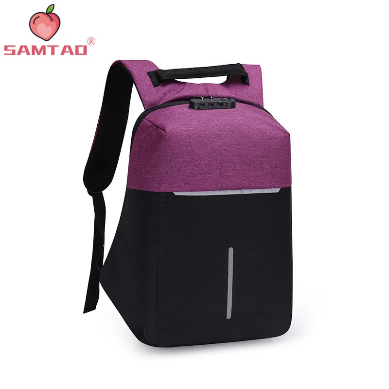 

Multi-function Laptop Bag With USB Charging Security Reflective Strip Anti-theft Backpack Unisex Women Fashion Backpack SAMTAO