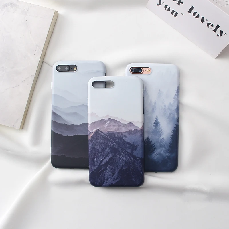 Cyato Пейзаж Окрашенные чехол для iPhone X 7 7Plus лес горы ТПУ чехол для iPhone 6 6s 6plus 8 8 Plus задняя крышка