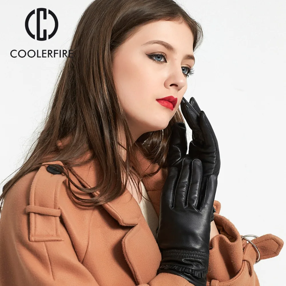 Новые дизайнерские женские перчатки, высокое качество, натуральная кожа, овчина, варежки, теплые зимние перчатки, модные женские перчатки ST022