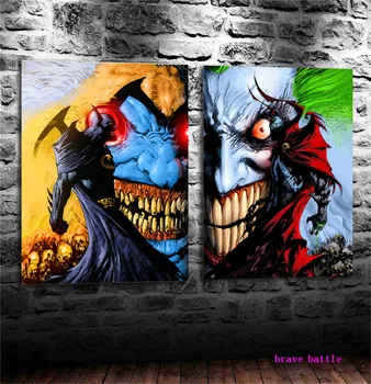 

Batman Vs Spawn 2 Pieces Canvas Painting Print Living Room Home Decor Modern Wall Art Oil Painting