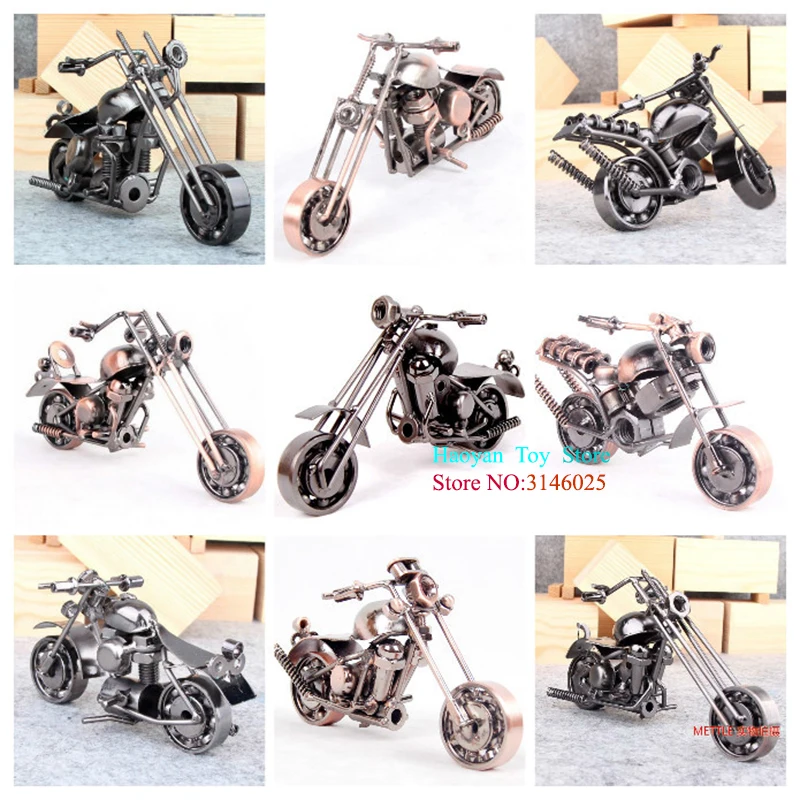 

Kids Collectible Art Sculpture Handmade Metal Motorcycle Tractor Model Creative Office Desktop Accessories Decor Motorcycle Toys