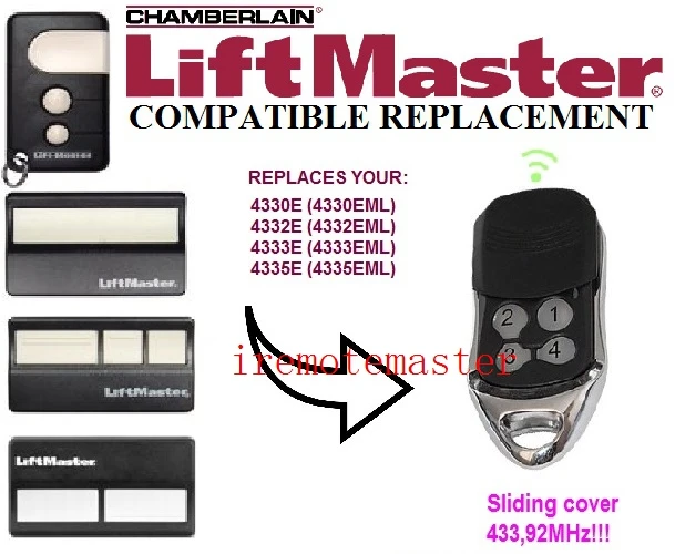 

The remote replace for Liftmaster Chamberlain 4335E 4330E 4332E Garage Opener