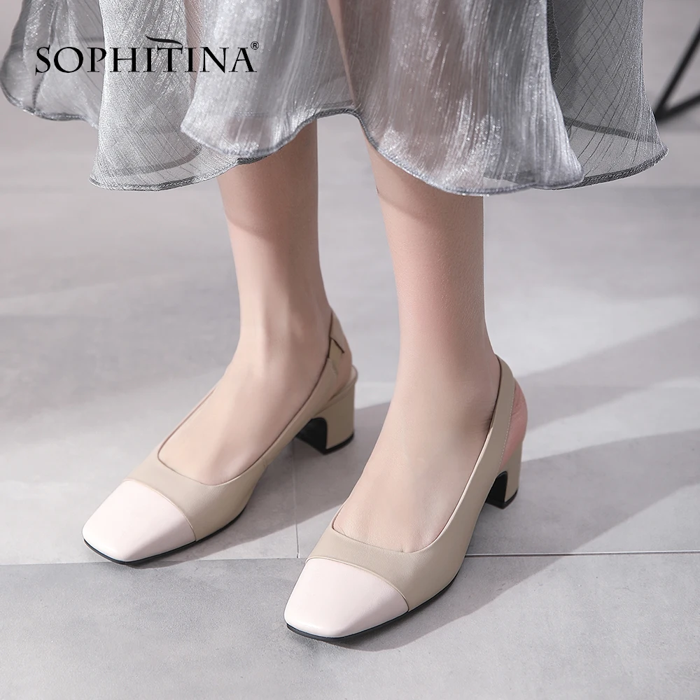 SOPHITINA/туфли лодочки Женские туфли на квадратном каблуке из высококачественной
