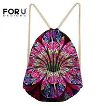 FORUDESIGNS мешок для спортзала мешочек с кулиской для детей мальчиков девочек Бег Велоспорт на открытом воздухе яркая Цветочная Печать Спортивная Сумка