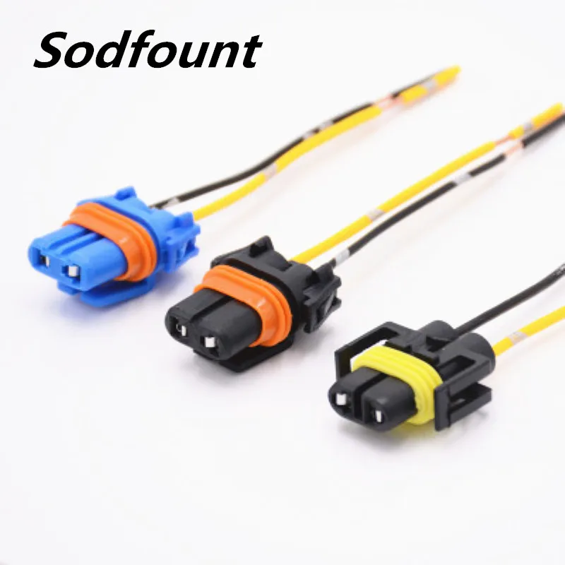 3pcs 2pin Car headlights 9005 socket +9006 + H11/H8/881 universal connector with wire | Обустройство дома