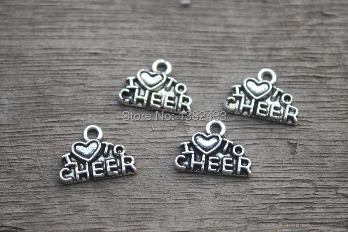 40pcs I love cheer charms, Antique tibetan silver Cheerleader Charm pendants, Cheer, Cheerleading to cheer charms|charm pendantcheerleader charm pendant AliExpress