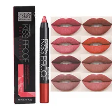 Матовая губная помада карандаш 19 видов цветов водонепроницаемые, влажность губная помада, матовая нюдовая помада сексуальный красный мерцающий контура губ ручка MN007