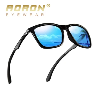 

AORON Men and Women Polarized Sunglasses Fashion Sunglasses for Men Brand Designer Square Sunglasses Aluminum Legs Mirror Lens