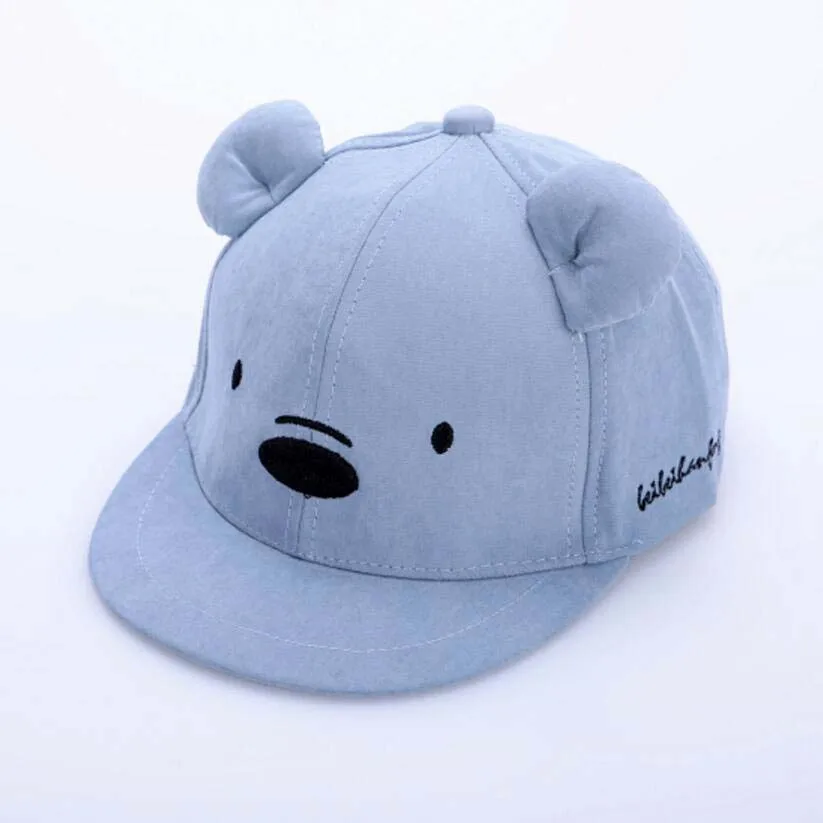 Children Baseball Cap For Kids Spring New Baseball Hat Adjustable Girl Boys Caps Cartoon Bear Embroidery Plat Brim Cap