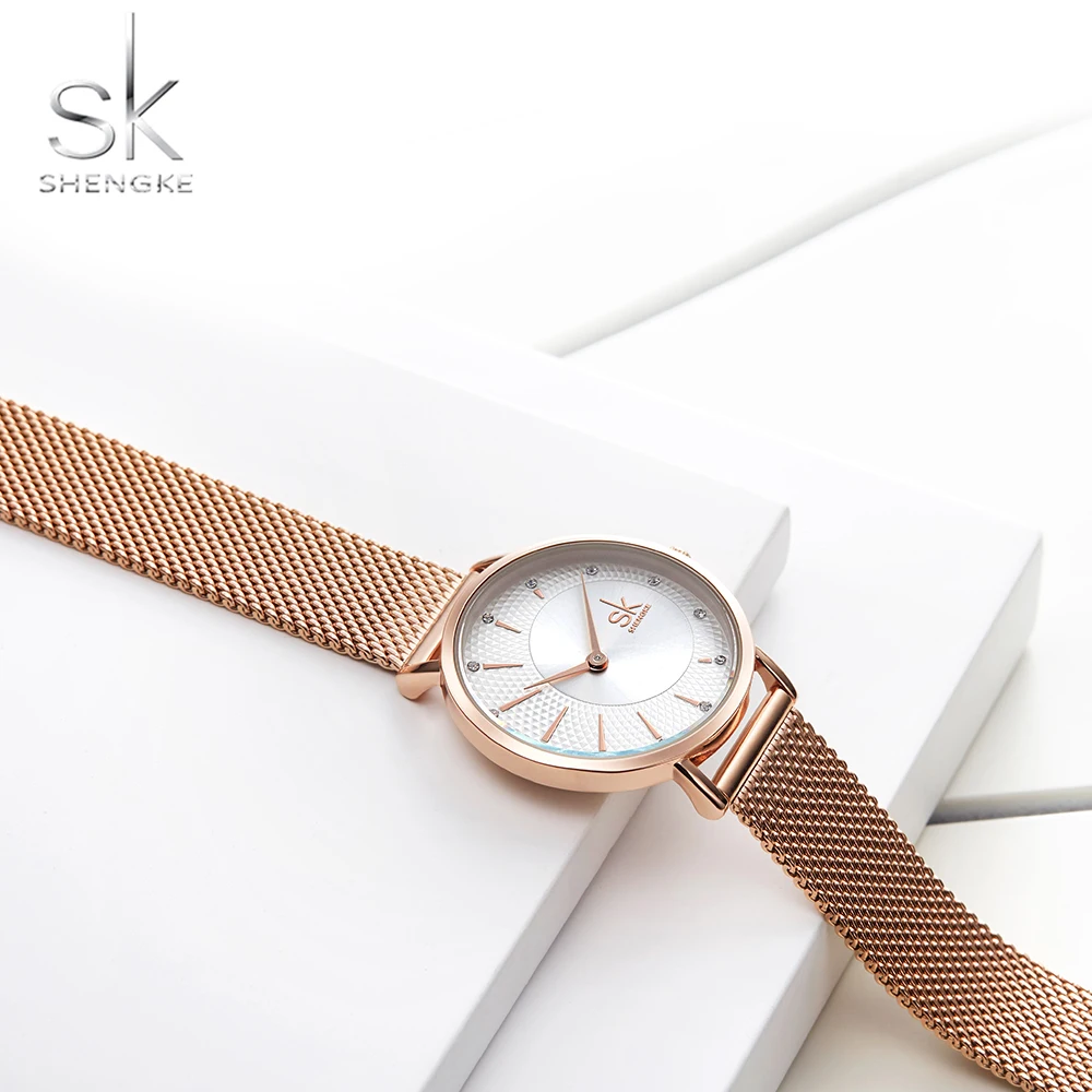 ShengKe Luxury Women Watches Rose Gold Steel Unique Design Casual Rhinestone Female Wristwatch Fashion Simple Waterproof Clocks ShengKe Luxury Women Watches Rose Gold Steel Unique Design Casual Rhinestone Female Wristwatch Fashion Simple Waterproof Clocks