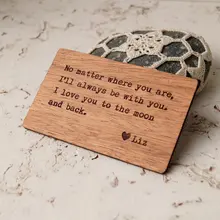 На заказ с лазерной гравировкой кошелек вставки Роскошные Wood бумажник вставьте карту, персонализированные 5th Anniversary Валентина день подарок