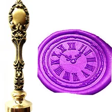 Винтажные часы классные персонализированные изображение на заказ логотип роскошный воск уплотнение штамп латунь Павлин металлическая ручка подарочный набор