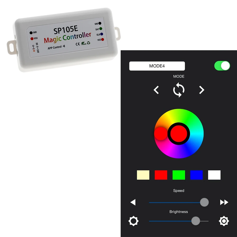 Волшебный контроллер SP105E SP108E Bluetooth 2048 пикселей для WS2811 2812 2801 6803 IC Светодиодная