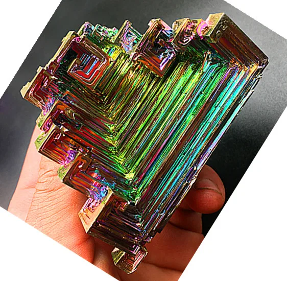 

300-330g Bismuth rainbow bright crystal geode weight element Bi Mineral
