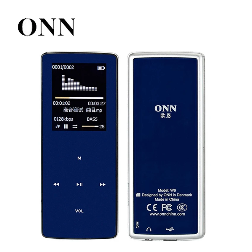 

ONN Mp-3 Hi-Fi Digital Sport Flac Hifi Audio Mp 3 Mini Mp3 Player Bluetooth 8GB FM Radio LCD Music Lossless Running module Aux
