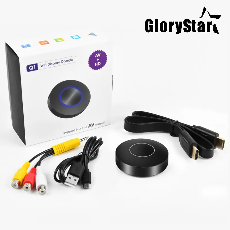 NEW Q1 Mirroring Dongle Output Wifi Display Receiver HDMI Android TV interface VS Chromecast 2 dab Stick