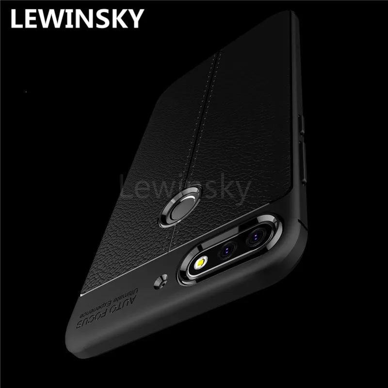

Phone Cases for Huawei Honor 7C Soft Silicone Ultra Slim TPU Luxury Cover Case On Honor 7C Carbon Fiber Leather Shockproof Armor