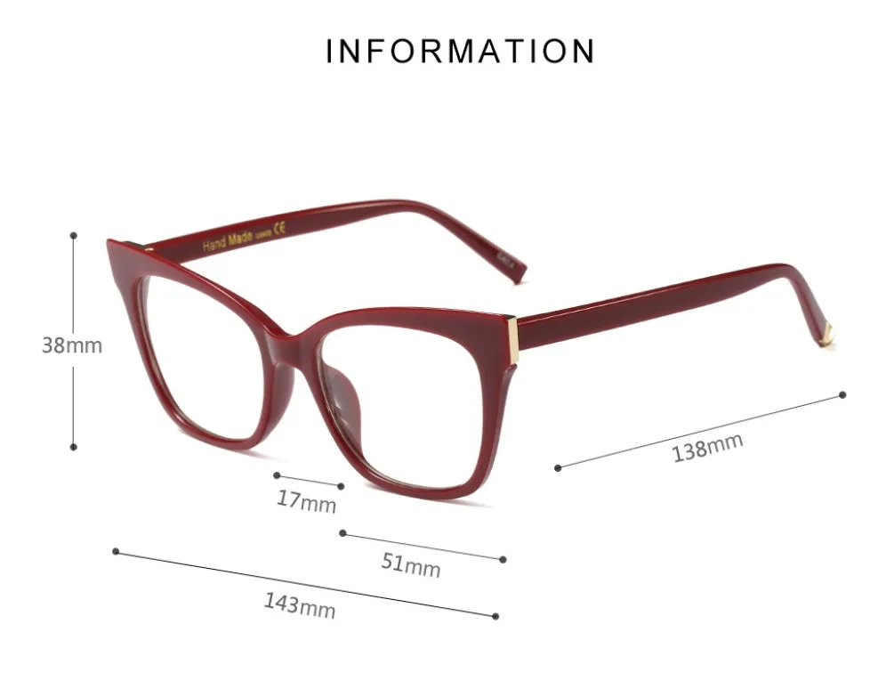 Женские очки кошачий глаз, оправа для женщин, брендовые дизайнерские оптические очки, модные очки, компьютерные очки 45514