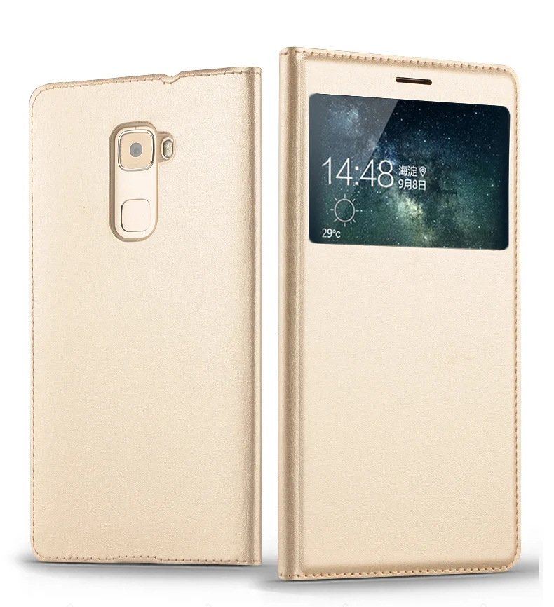 Чехол для HuaWei Mate S откидной с открытым окошком чехол из искусственной кожи умный