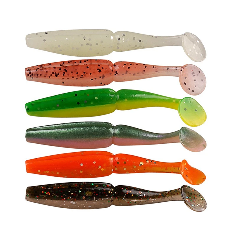 pesca 6 bolsas/juego, 7cm, 3,4g, Total, 60 cebos blandos al mejor precio de la tienda TAF, 6 colores, gusano de silicona Wobblers| Señuelos de pesca| - AliExpress