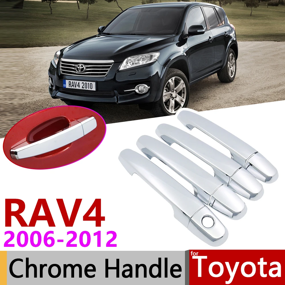 Для Toyota RAV4 XA30 2006~ 2012 Хром Внешний дверные ручки крышки наклейки на автомобиль отделка комплект 2007 2008 2009 2010 2011