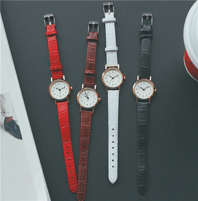 Женские часы с кожаным ремешком розовое золото|mujer|mujer reloj |