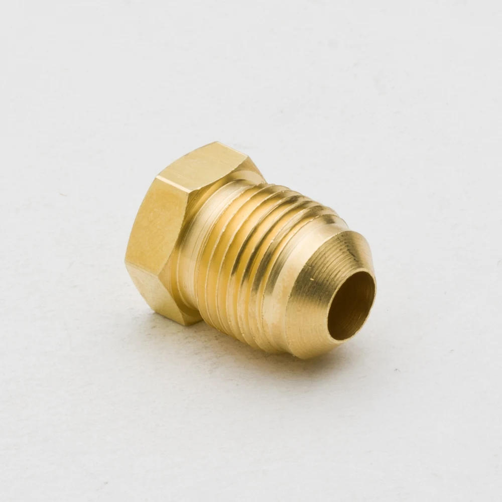 2pcs Brass Tube Fitting SAE 45 Degree Flare Hex Flare Plug for Tube OD