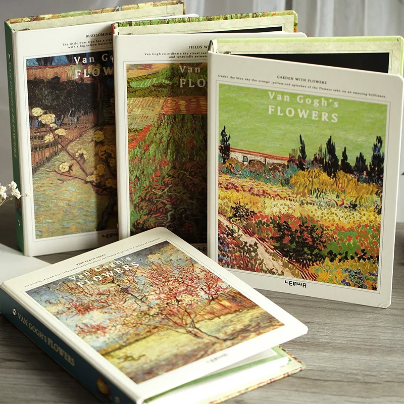 

Vintage School Supplies Loose-leaf Notebook Classic Art Van Gogh's flower Notebooks A5 Notepad Diary Journal Copybook Note Book