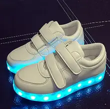 7 colors Kids Sneakers children USB charging Luminous Lighted Sneakers Boys Girls Colorful led lights Children