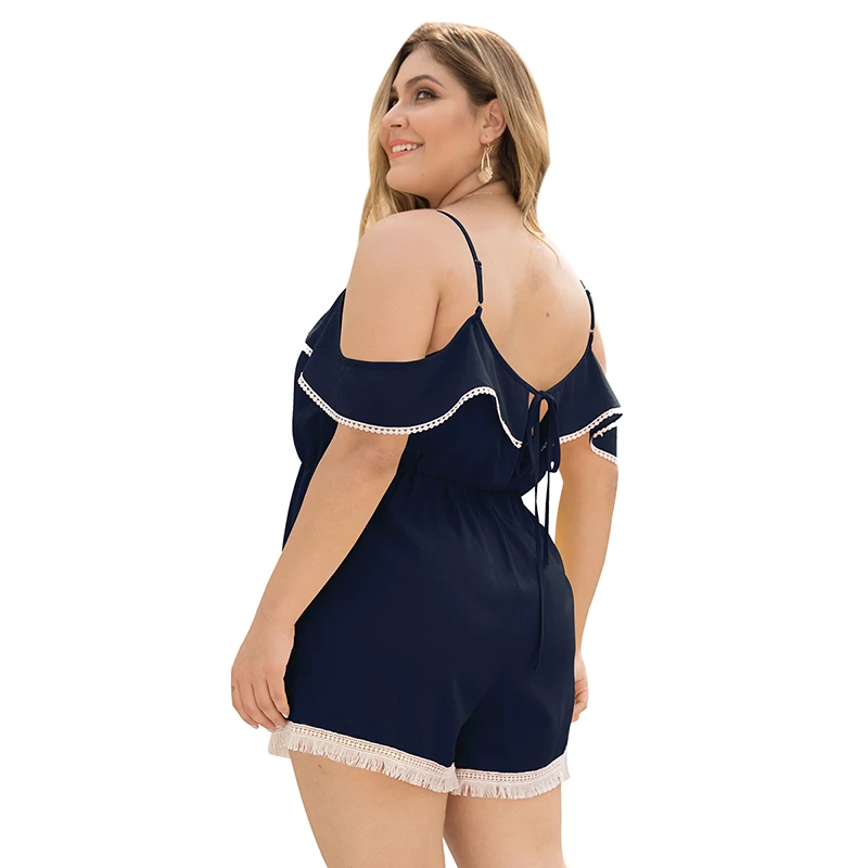 Diwish Women Summer Playsuit Ruffles Black/yellow Jumpsuit Slash Neck Spaghetti Strap Plus Size Jumpsuits and Playsuits XL-4XL Diwish Women Summer Playsuit Ruffles Black/yellow Jumpsuit Slash Neck Spaghetti Strap Plus Size Jumpsuits and Playsuits XL-4XL