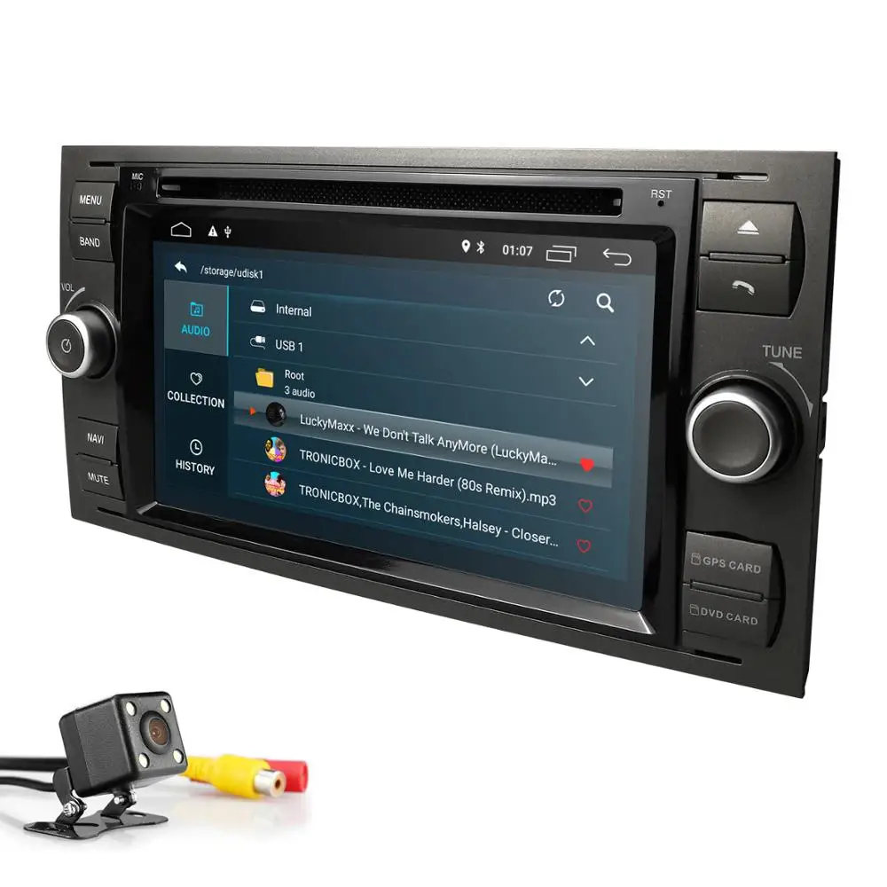 

7" Car Multimedia Player Android9.0 GPS 2Din car dvd player for FORD/Focus/S-MAX/Mondeo/C-MAX/Galaxy Mirror link TPMS OBD2 wifi