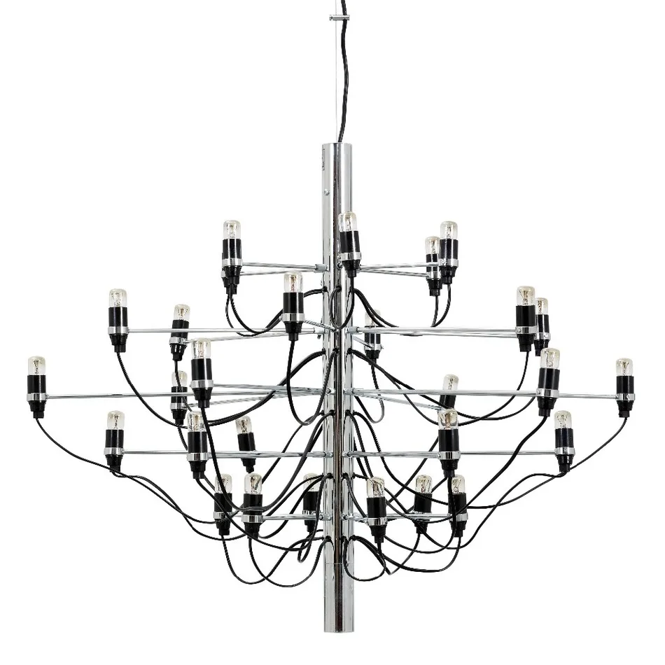 Gold Chrome Gino Sarfatti Chandelier 18 30 50 Bulbs Modern Home Gold Chrome Gino Sarfatti Chandelier 18 30 50 Bulbs Modern Home Decoration Lighting Living Room Luminaire 100 240v In Chandeliers From Lights