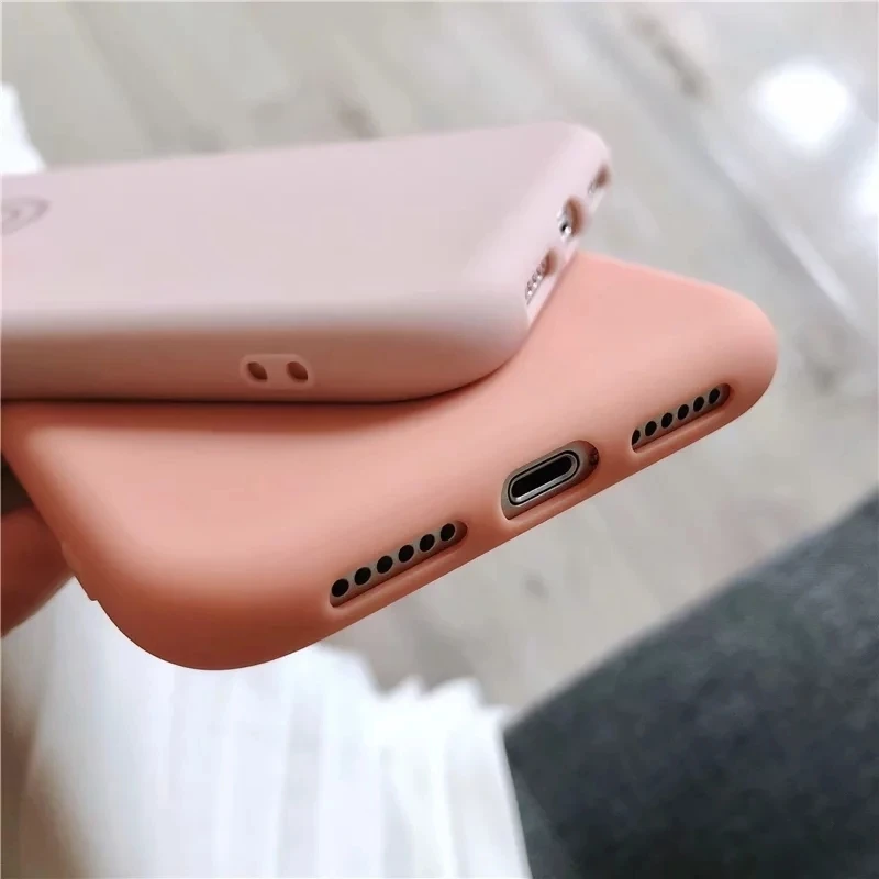 For IPhone X XR And IPhone 6s 6 7 8 Plus 6Plus 7Plus 8Plus Cute Candy NO Logo Smile 2019 Original Liquid Soft TPU Silicone Case 