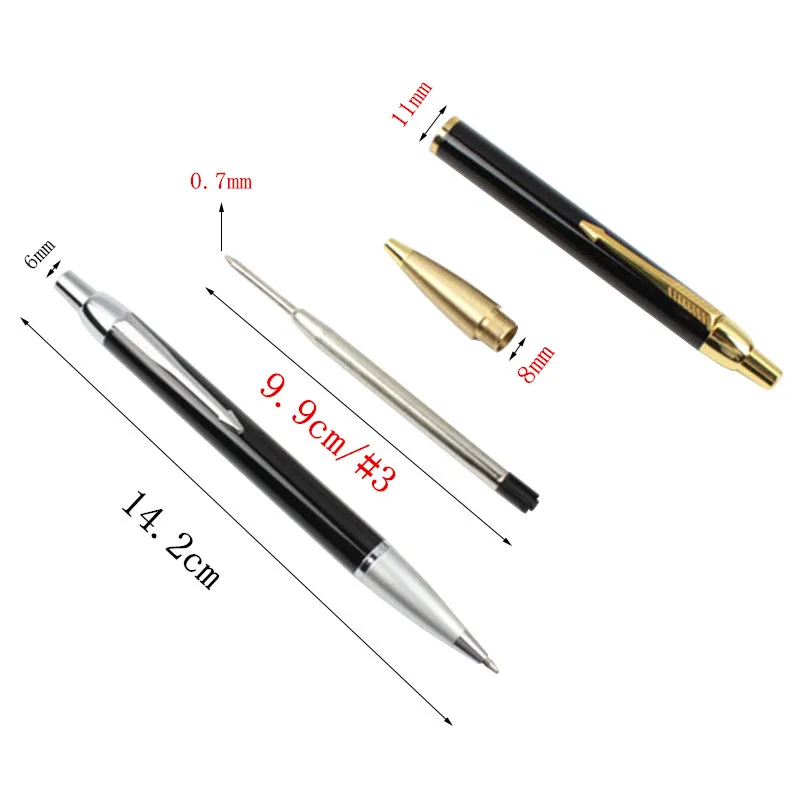 1PCS Baikingift 4 색 하이 엔드 패션 금속 볼펜 프레스 볼펜 0.7mm 블랙 블루 학생 용품 비즈니스 펜 선물