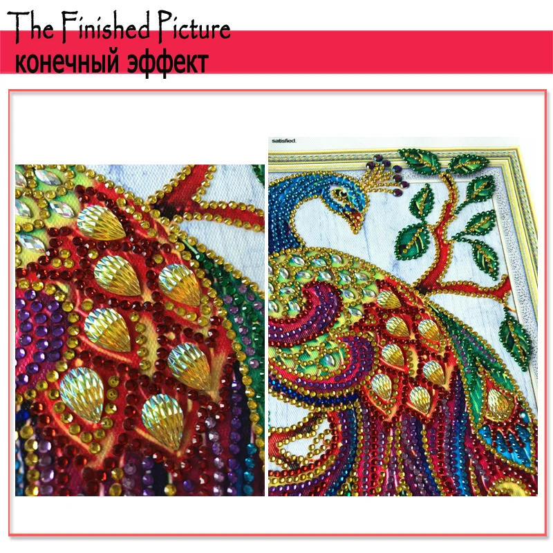 RUBOS DIY 5D Diamond Painting Cross Stitch Peacock Bird Animal Crystal Diamond Embroidery Partial Patterns Rhinestone Sale Decor (6)